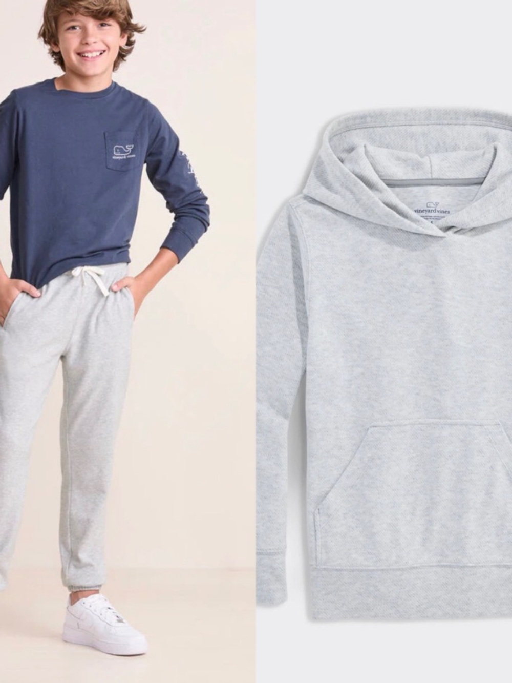 Vineyard Vines Heather Gray Hoodie and Joggers Set